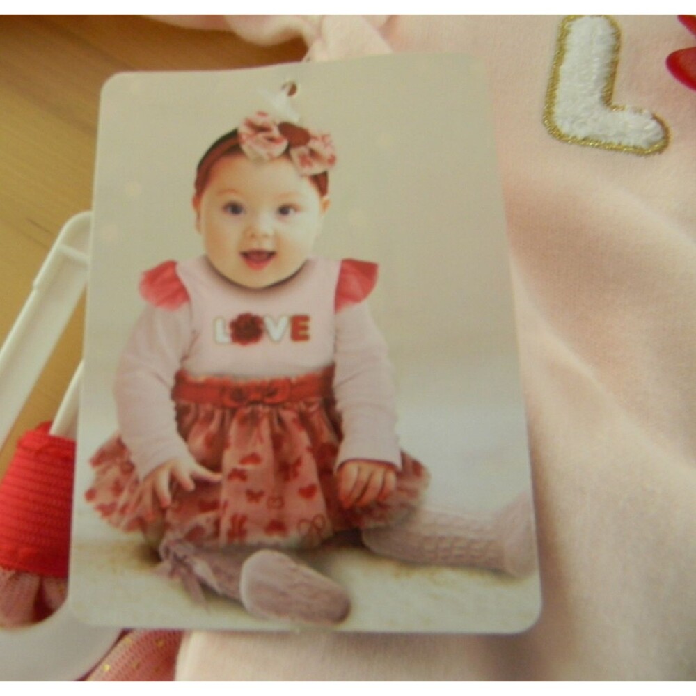 Baby Essentials 4 piece Set Bodysuit Tutu Headband Socks Valentine Love NWT